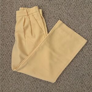 Abercrombie & Fitch Light Yellow Wide Leg Pants